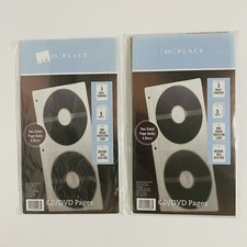 IN Place Two Sided Page Holds 4 Discs 2011 CD/DVD Pages Set Of 2