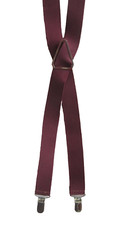 Pelican Burgundy Red Wine Elastic Clip Suspenders Made in USA 1 1/4  Wide Perfec