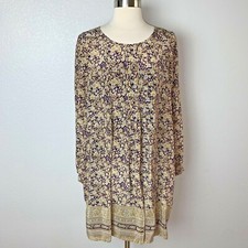 Lucky Brand Women's Floral Print Lined 100% Silk Midi Dress Size S NWT