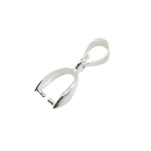 25 Silver Plated Metal Pinch Clip Bail Clasp Dangle Bead Pendant Connector DIY