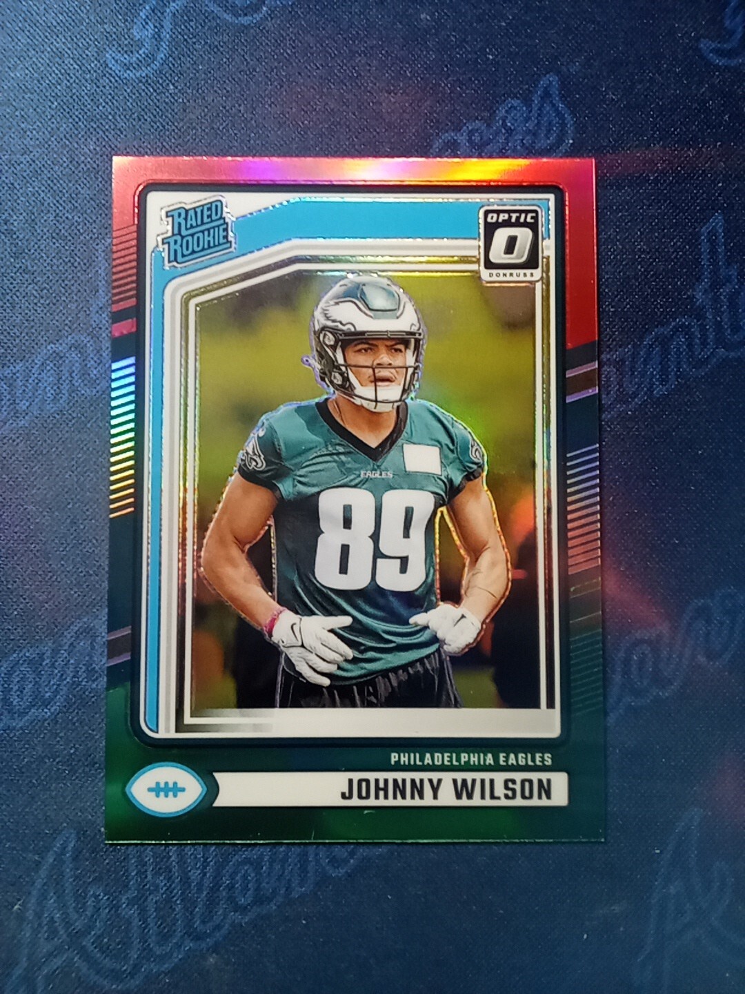 2024 Donruss Holiday Johnny Wilson RC Red Green Optic Preview 307 Eagles 💎