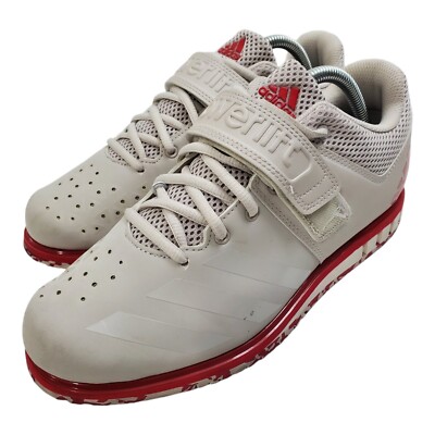 ADIDAS Shoes POWERLIFT 3.1 CHALK PEARL Mens Size 8 Gray Red