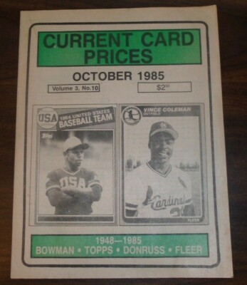 Current Card Prices October 1985 Volume 3 Number 10 1948-1985