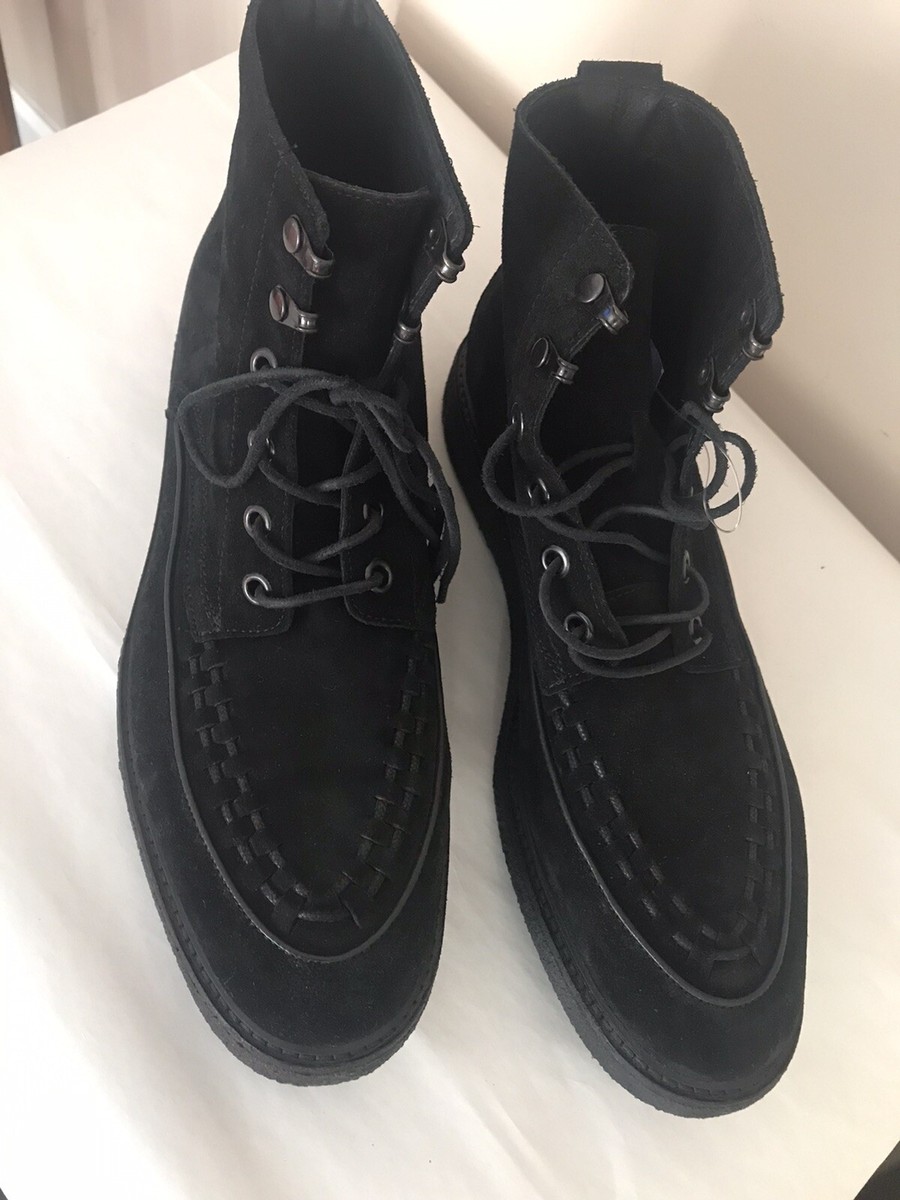 AllSaints Men’s Size 44 Black Suede Chukka Ridge Boots Casual Shoes. AllSaints Ridge Waxed Black Suede Desert Chukka Boots 9 NIB  main image 2