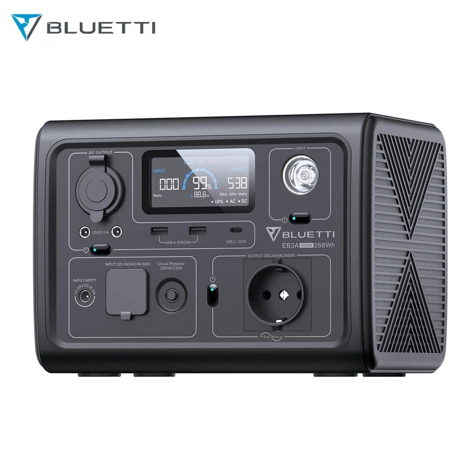 BLUETTI EB3A 600W Powerstation LiFePO4 268Wh Solargenerator Tragbare Camping - Bild 3 von 4