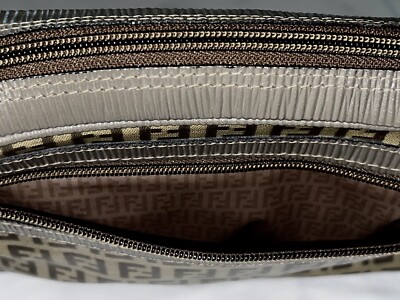 Rare Authentic 70s FENDI Zucchino Monogram Coated Canvas Leather