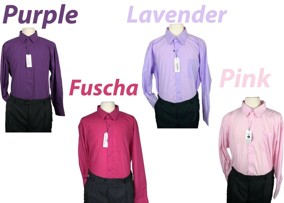 Camisas sociais grandes e altas - Camisa de manga comprida sólida com botões - 3X 4X 5X 6X - Imagem 3 de 4