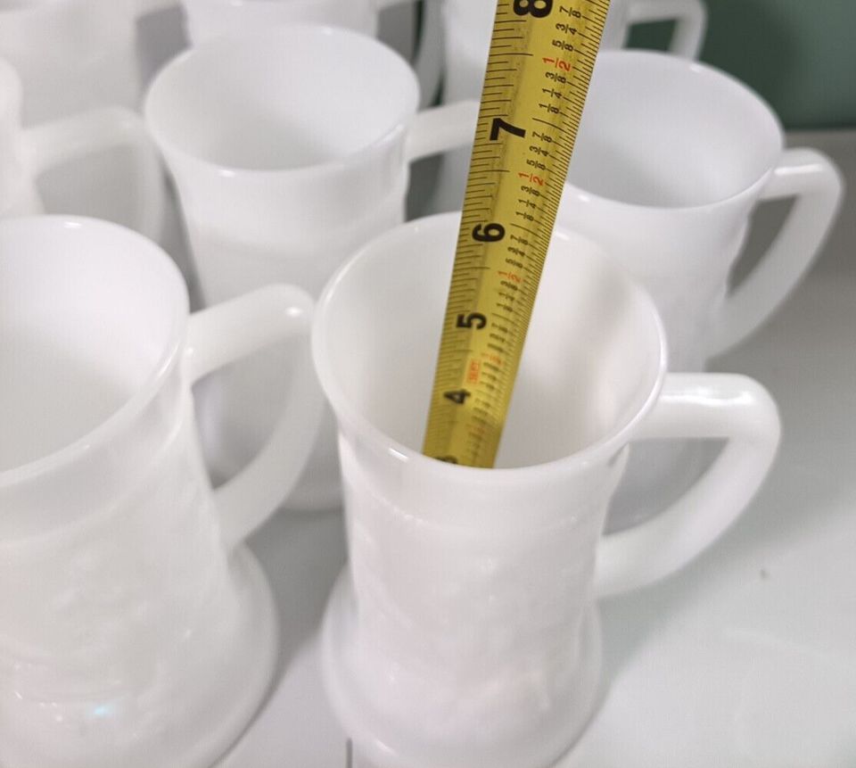 Vintage Milk Glass Beer Stein/Coffee Mug Set of 8 eBay