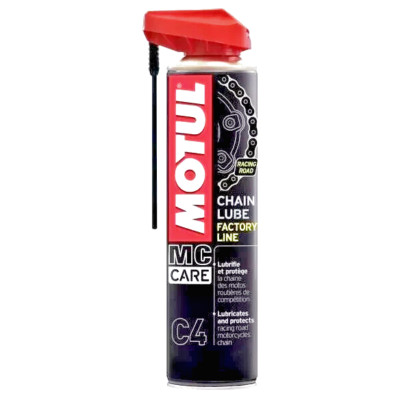 Spray Graisse Chaîne Moto MOTUL C4 Lubrifiant Ligne Usine, 400 Ml, Neuf, Fabrication France