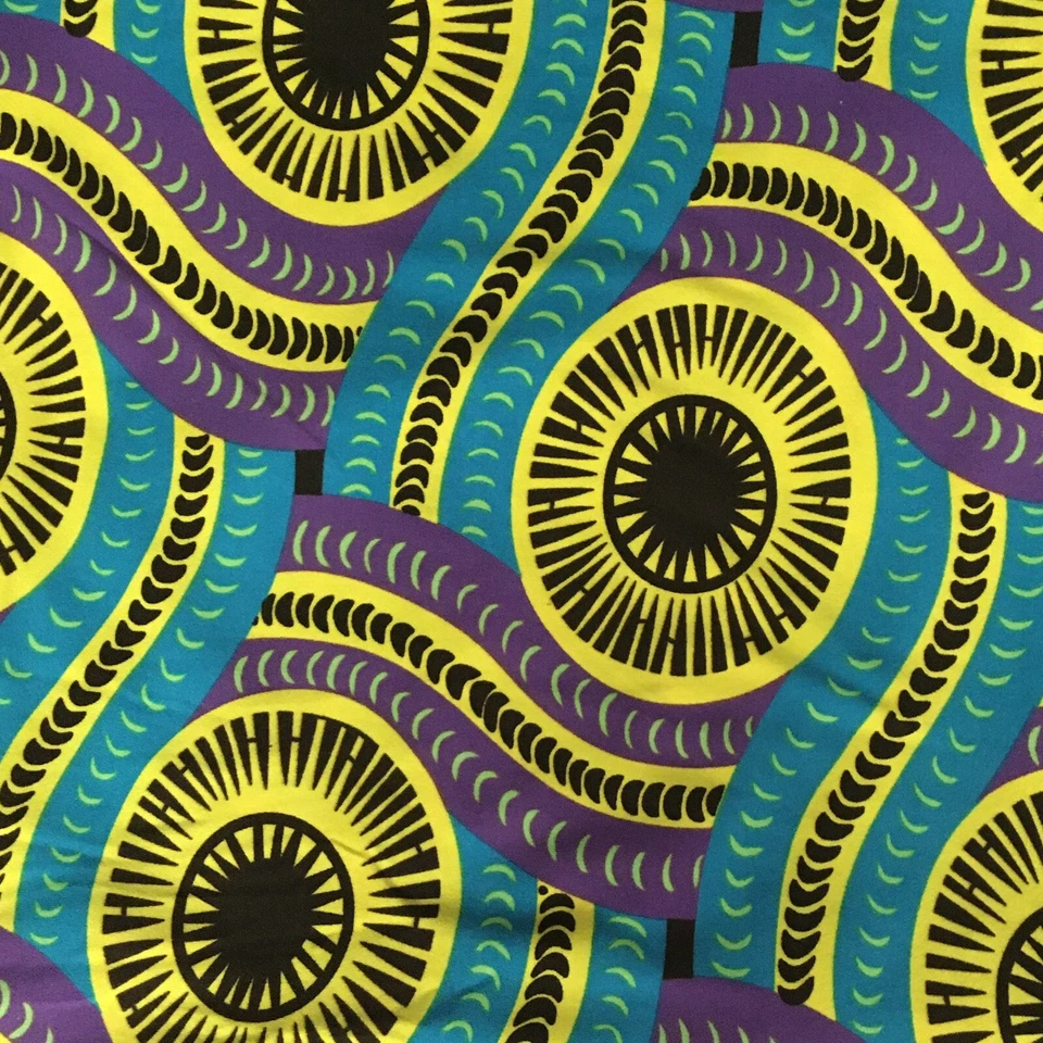 Ankara Inspired Printed Ethnic 4-way Stretch Fabric Polyester Spandex 96 x 63 Pc - Image 2 of 3
