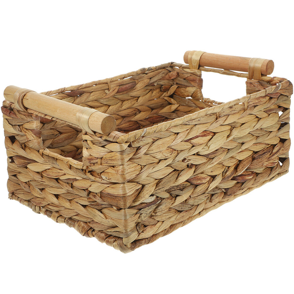 Double Handle Basket Desktop Large Capacity Rattan Woven Basket