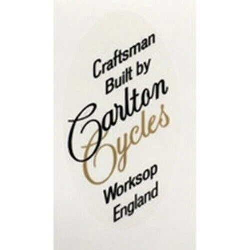 Carlton Sitz Aufkleber " Craftsman Eingebaut Von Fahrräder Worksop England "