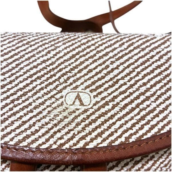 Valentino Garavani Shoulder Bag V Logo Tassel Canvas Cotton Beige Authentic Jap thumbnail 7