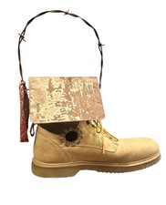 Unique Birdhouse Work Boot One of a Kind Gard...