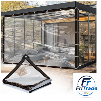Wasserdicht Transparent PVC Plane 2 5 x 3 5m Außenbereich Abdeckplane
