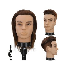 12" Barber Mannequin Head Male 100 Real Hair Mannequin Head with Human Hair ...