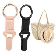 Hat Clip for Travel on Bag - 2 Pack, Vacation Beach Cruise Black  Pink
