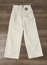 NWT Gap Boys Size 8 Pleated Front Chino Pants Easy Fit Relaxed Beige
