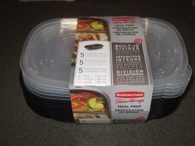 NEW IN WRAPPER 5 RUBBERMAID TAKE ALONGS RECTANGULAR CONTAINERS 3.7 CUP EACH