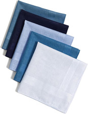 5 Pack Men's Handkerchiefs 100 Cotton - 16x16 Inch 40x40cm , Classic Style, Ag