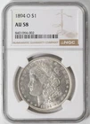 1894-O Morgan Silver Dollar Silver Coin NGC AU-58 ** Key Date New Orleans Issue!