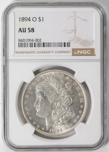 1894-O Morgan Silver Dollar Silver Coin NGC AU-58 ** Key Date New Orleans Issue!
