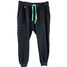 Figs Technical Collection Scrub Pants Size L Black Drawstring Jogger