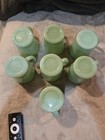 VINTAGE FIRE KING JADEITE D HANDLE OVEN WARE COFFEE CUPS 8 OZ GREEN 7PCS  — photo 7