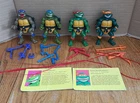 TMNT Vintage Lot of 4 1991 Talkin' Turtles, accessories, strips, 2 Portrait card