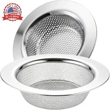 2 Pcs Kitchen Sink Strainer Stainless Steel, Mesh and Punching, Kitchen