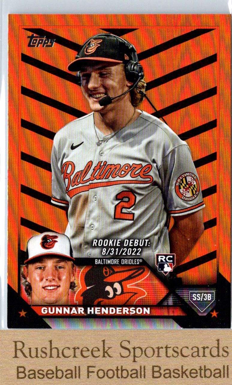 2023 Topps Update #US18 Gunnar Henderson RC Rookie Orange and Black Foil