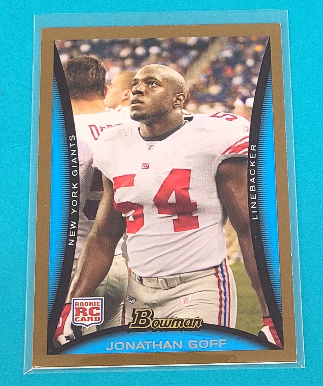 2008 Bowman Gold RC  #249 Jonathan Goff New York Giants Football Card D5