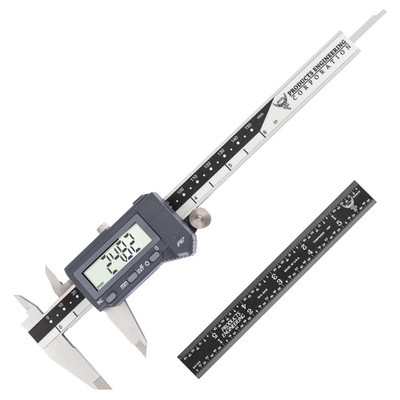 6'' Waterproof Digital Caliper & 16R Rule - Stainless Steel, USA Made