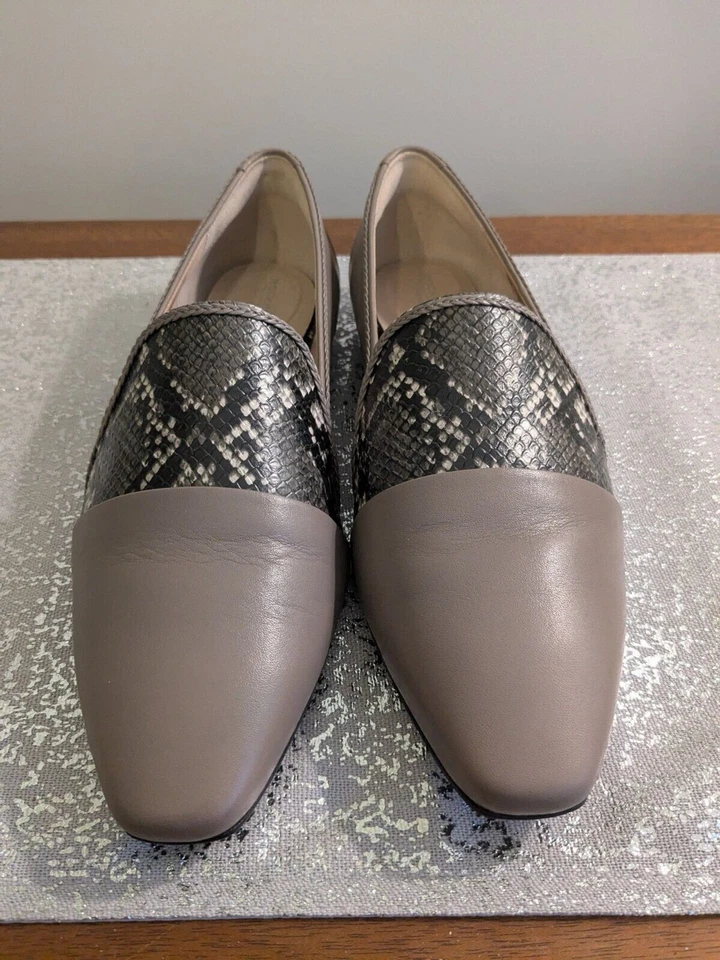 Mocasín Rockport para mujer 9,5 M Total Motion Laylani plano cuero topo estampado de serpiente Foto 2 de 4