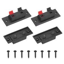 WP2-2 2 Way Black Red Square Speaker Box Terminal Clip, Pack of 4