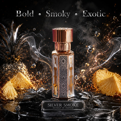 Silver Smoke Attar Unique Pineapple Smoked Wood Exotic Concentrated Perfume Oil