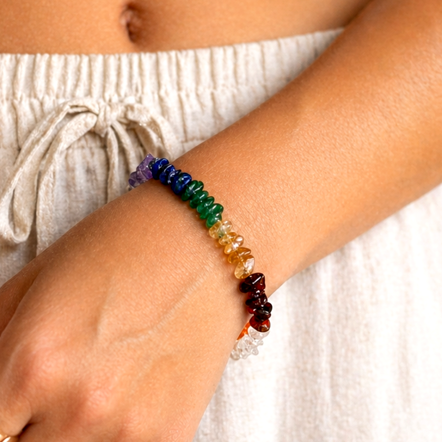 Chakra Healing Bracelet 7 Crystal Energy Reiki Meditation Spiritual Balance