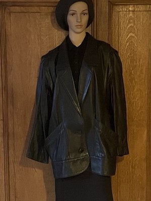 Vintage NORMA MODELL 80's Style Hochwertige Oversized Leather Blazer Jacke