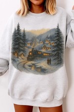 Vintage Christmas Train Sweatshirt Holiday Winter Apparel Gift