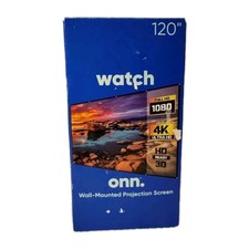 Onn 120" Indoor Outdoor Projector Screen Cloth Projection 16:9 Movie White New M