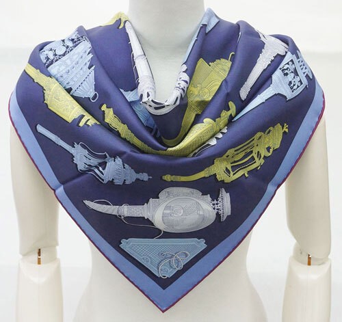 Hermes Scarf H003081S02 Carre 90 Silk 90Cm Large Square Merveilleuses Lanterns