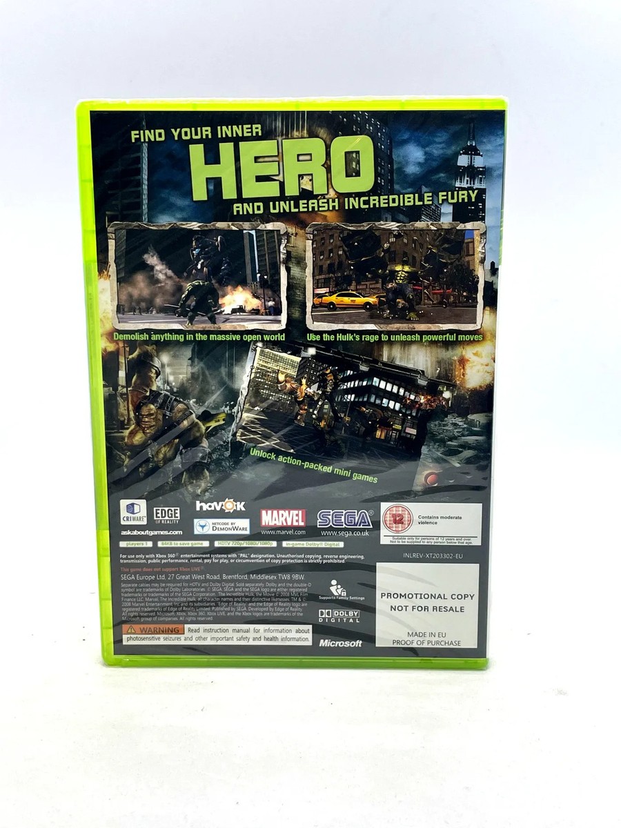 The Incredible Hulk PROMO Xbox 360 (New & Sealed) PAL