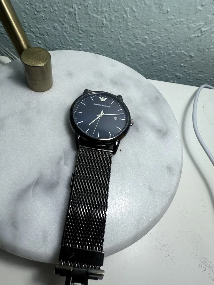 Relógio masculino Emporio Armani prata aço inoxidável quartzo - Imagem 2 de 3