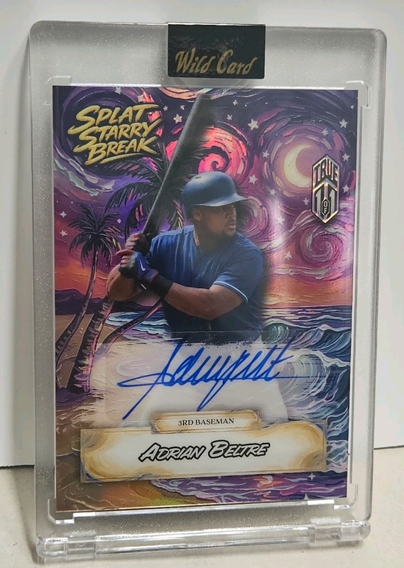True 1/1 Adrian Beltre AUTO Starry Night 2026 Wild Card Splat Summer Baseball