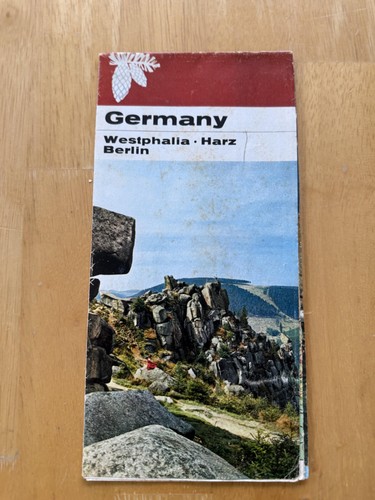 Vintage Germany Hesse Westphalia Harz Berlin Weserbergland Road Map Brochure
