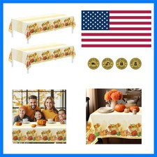 2 Pack Thanksgiving Tablecloths,Thanksgiving Decorations 54x108 Inch Plastic ...