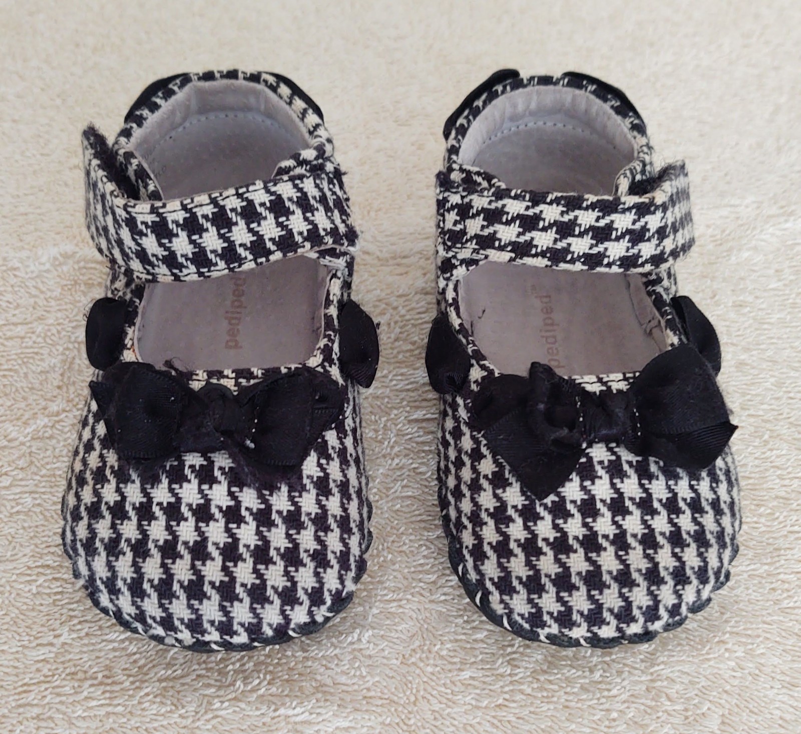 Pediped Originals, Black & White Houndstooth Mary Jane, 12-18 Mos.