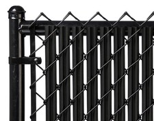 Black 4ft Ridged Slat Chain Link Fence