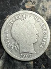 1907-s Barber Dime, Better Date, Scratched, 99c Shipping