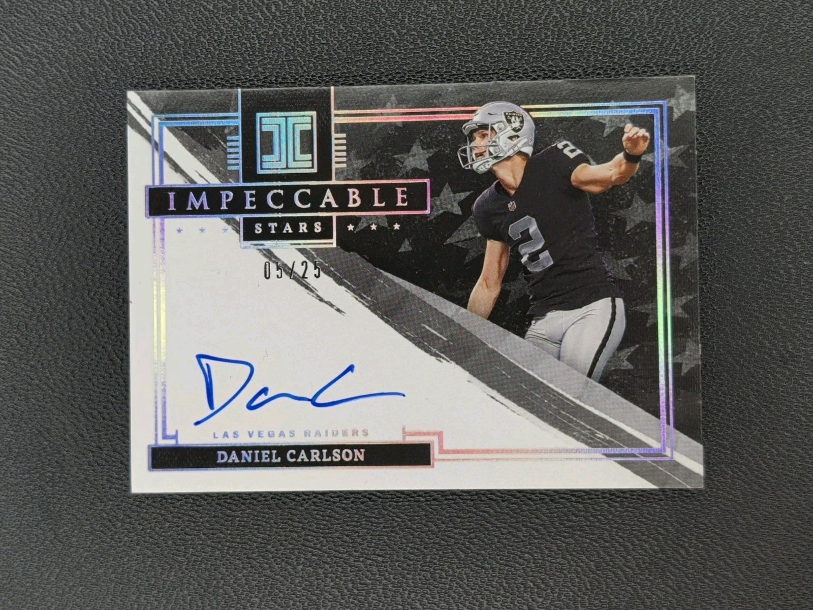 2023 Panini Impeccable Daniel Carlson Football Stars Signatures Silver Auto /25